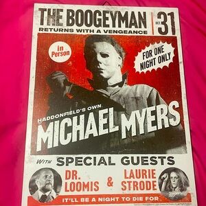Michael Myers Wooden Poster